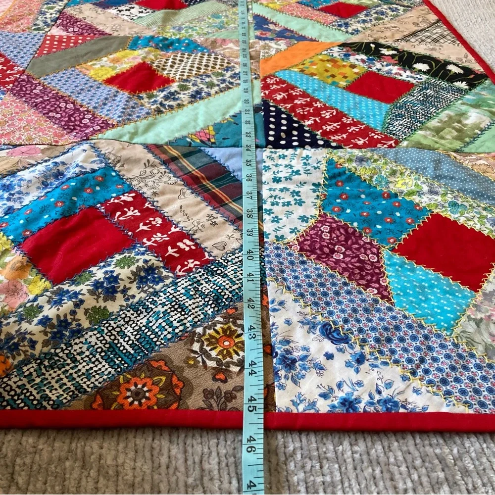 Vintage Log Cabin Quilt Baby Toddler‎ Child Patchwork Retro Cottagecore